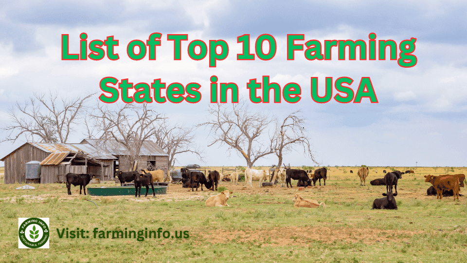 List of Top 10 Best Farming States in the USA